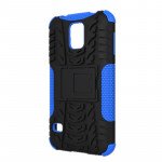 Wholesale Samsung Galaxy S5 Rugged Hybrid Case Stand (Blue)